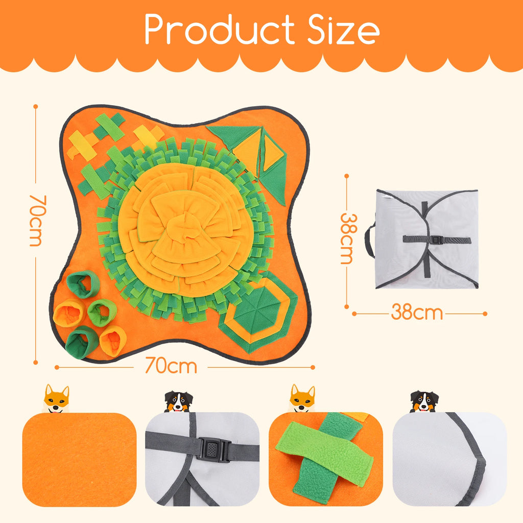 Alfombra Olfativa Interactiva para Perros | Snuffle Mat 70x70cm | Juego de Enriquecimiento Mental
